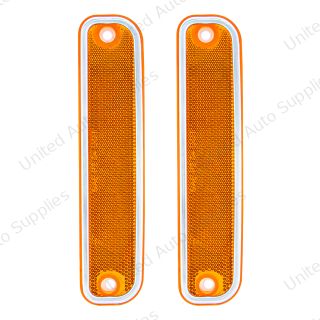Side Marker Light With Stainless Steel Trim For 1973-80 Chevy Truck, Amber Lens (Box of 2)