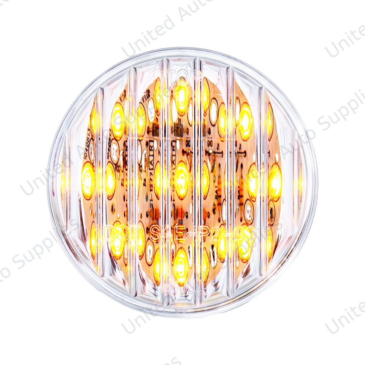 9 LED 2" Round Light (Clearance/Marker) - Amber LED/Clear Lens (Bulk)