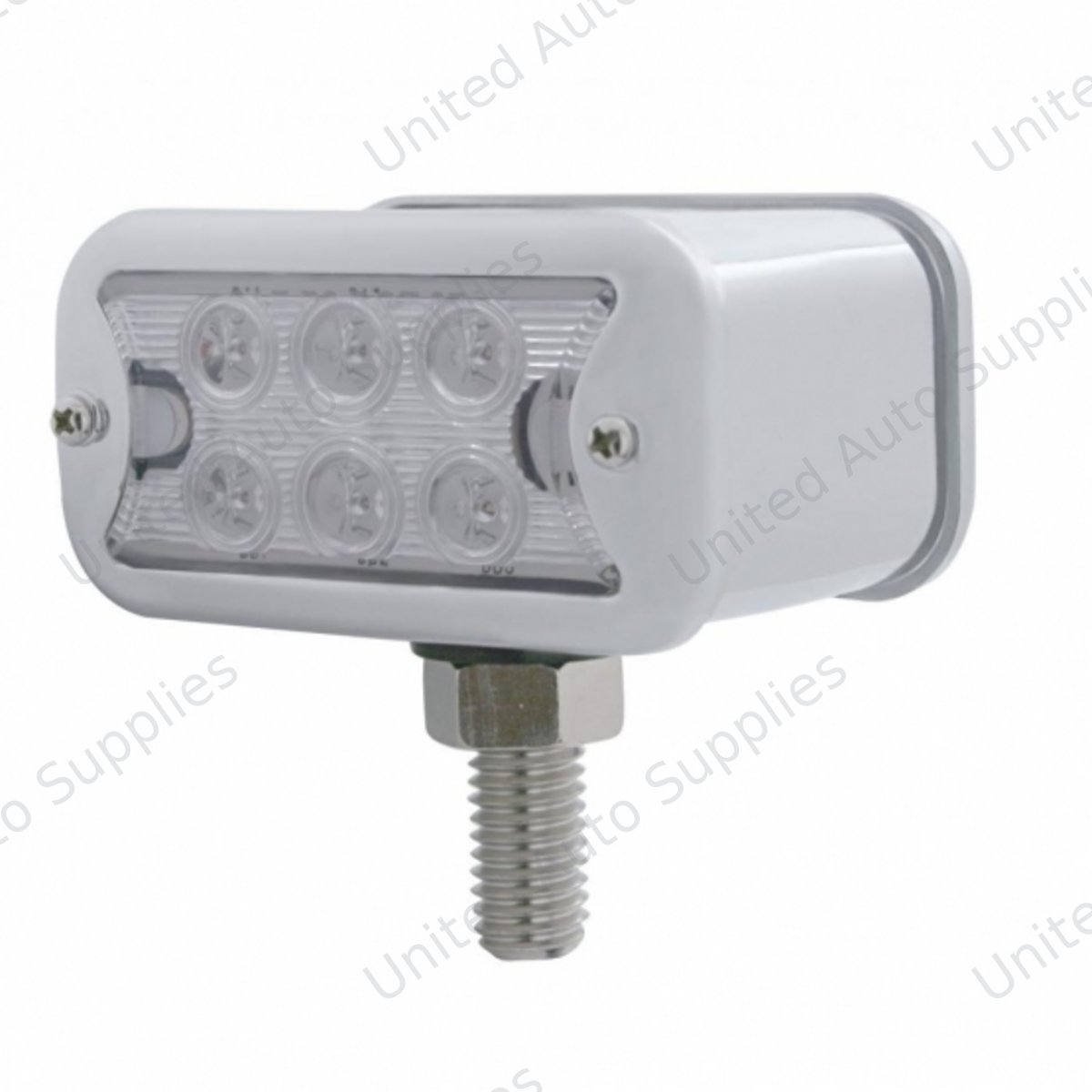 12 LED Dual Function Double Face Light W/Bezel - T-Mount - Amber & Red LED/Clear Lens