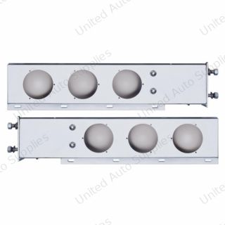 3-3/4" Bolt Pattern Chrome Spring Loaded Light Bar With 6X 4" Light Cutouts (Pair)