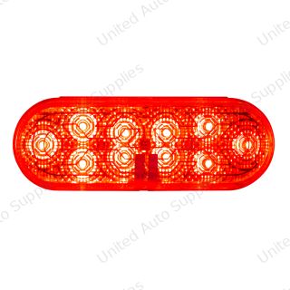 10 LED 6" Oval Light (Stop, Turn & Tail) With Heated Lens - Red LED/Red Lens