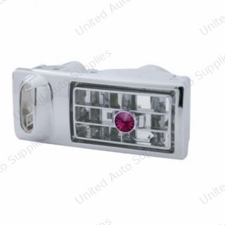 Chrome Plastic A/C Vent With Color Crystal For 2002-2005 Kenworth - Purple Crystal - Driver