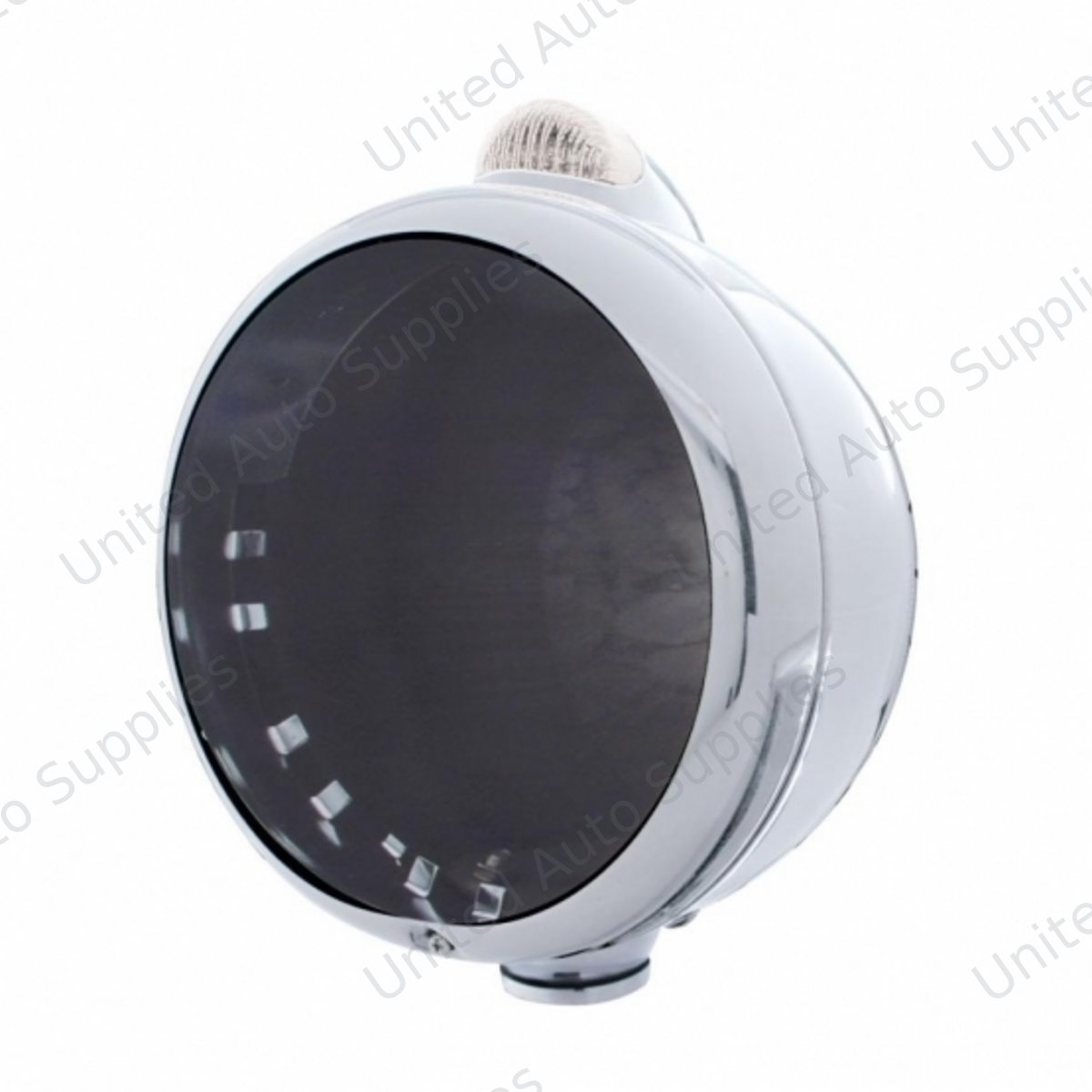 Chrome Guide 682-C Headlight No Bulb With Dual Mode LED Signal - Clear Lens