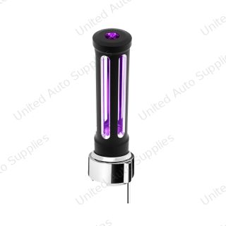 Thread-On Matte Black Sonoma Gearshift Knob With LED 9/10 Speed Adapter-Purple Crystal/Purple LED