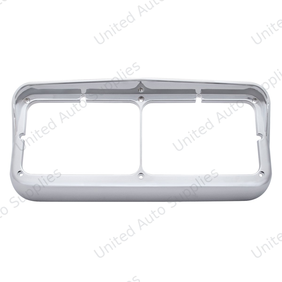 Chrome Plastic Rectangular Dual 4" X 6" Headlight Bezel With Visor (Bulk)