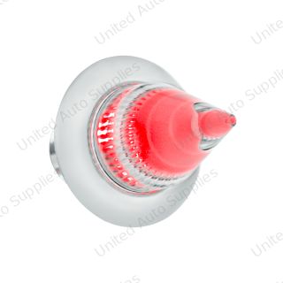 4 LED Dual Function 3/4" Mini Spike Clearance/Marker Light With SS Bezel - Red LED/Clear Lens
