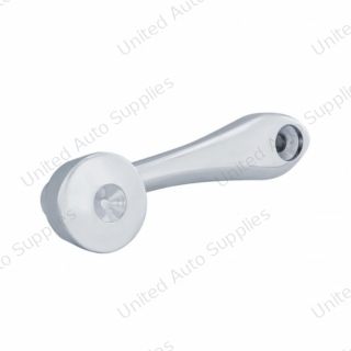 Chrome Die-Cast Window Crank With 16-Spline 7/16” OD Adapter - Indented