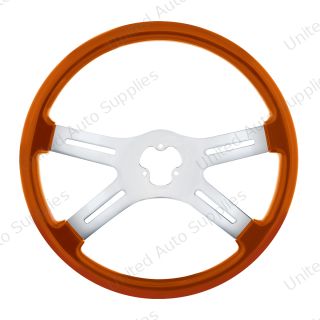 18" Candy Color 4 Spoke Steering Wheel - Cadmium Orange