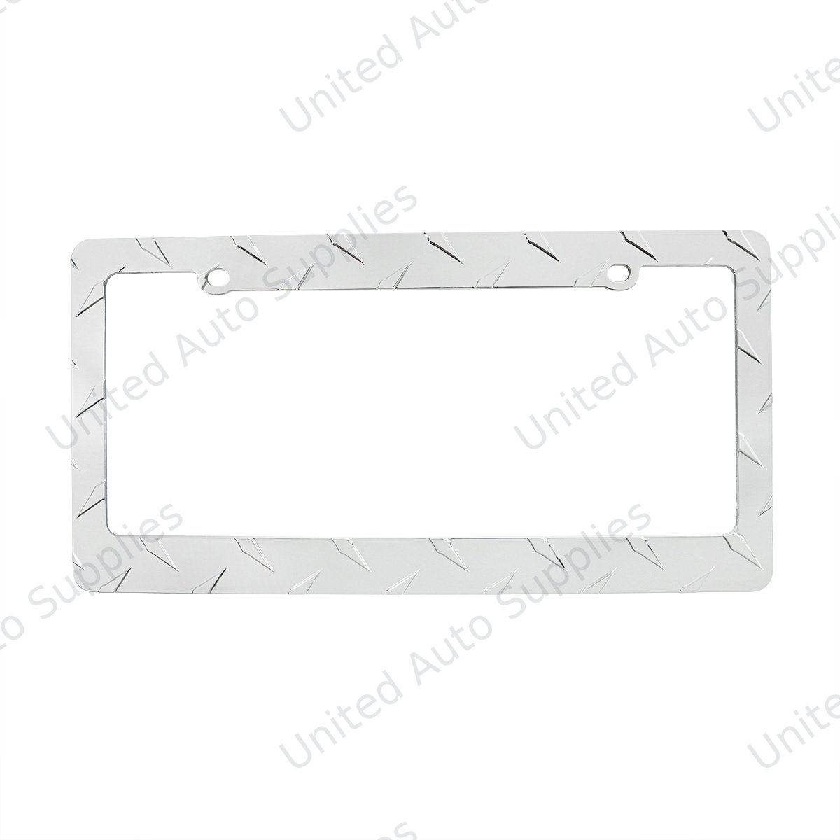 Diamond Plate License Plate Frame - Chrome