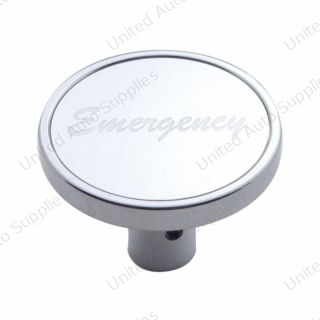 "Emergency" Short Air Valve Knob - Silver Aluminum Sticker