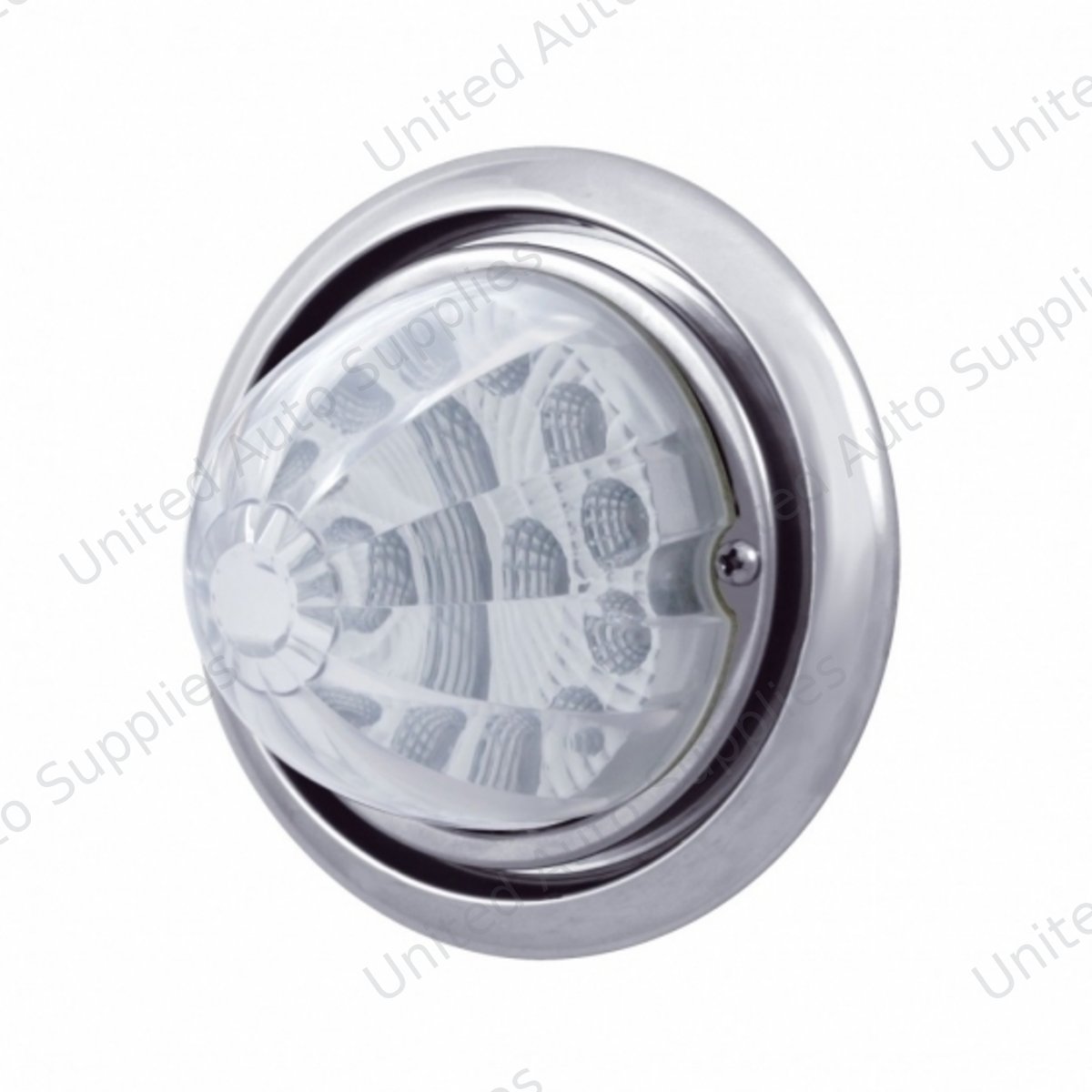 Front Bumper Light With 17 Amber LED Reflector Watermelon Light For Freightliner Columbia - Clear Lens