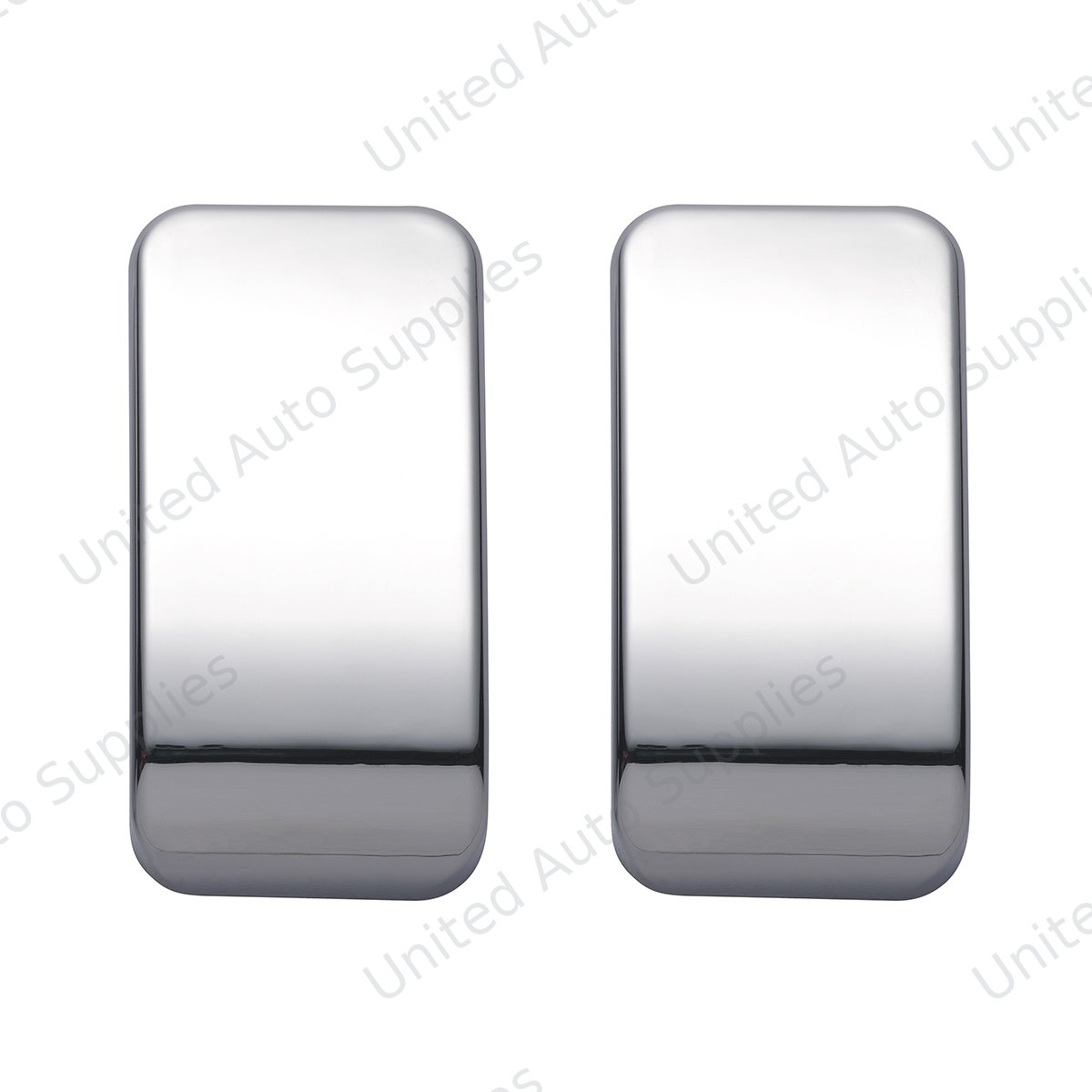 Chrome Plastic Blank Switch Covers For Kenworth T680, T880, W990 (Card Of 2)