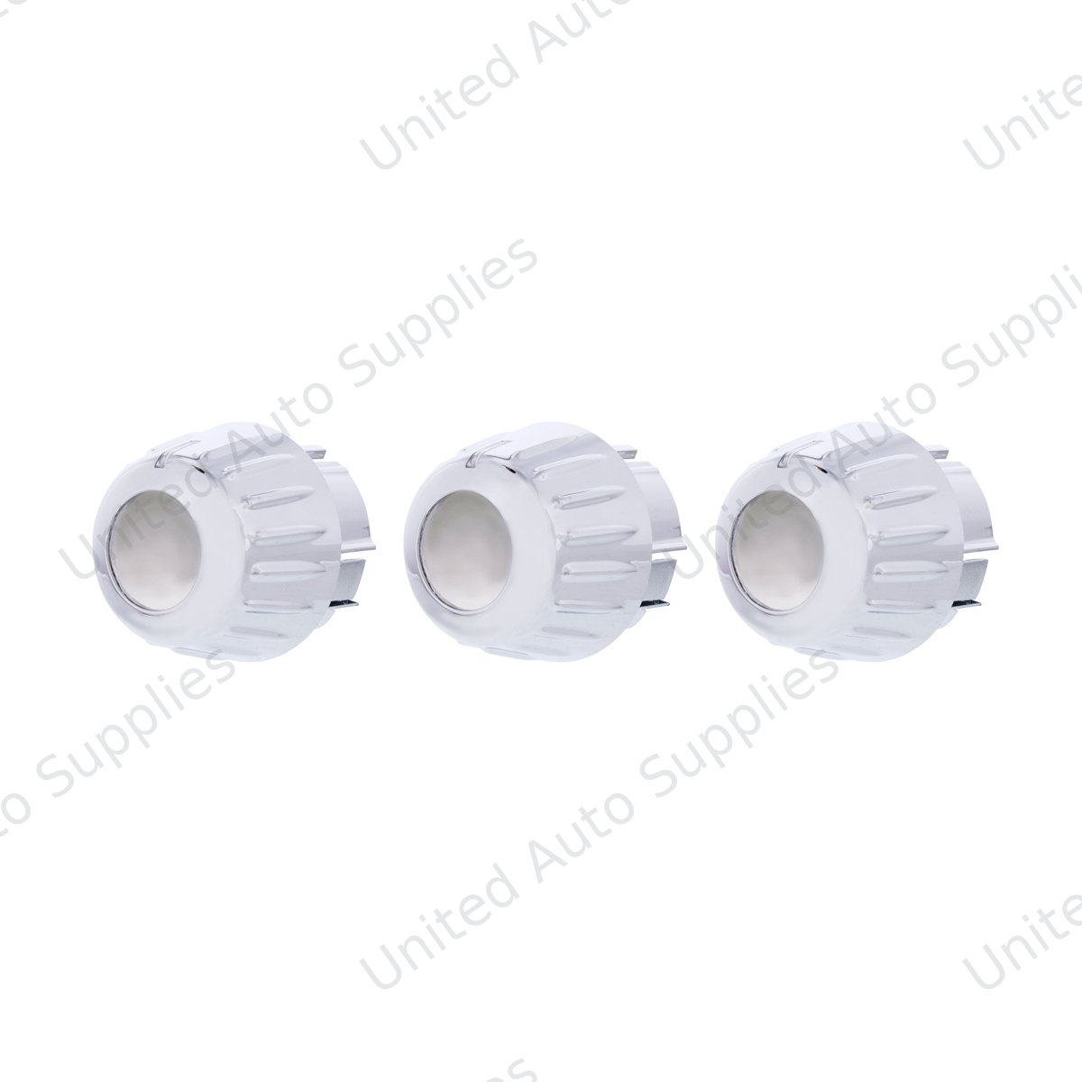 Chrome Outer A/C Control Knob Set For 2006+ Kenworth (Card of 3)