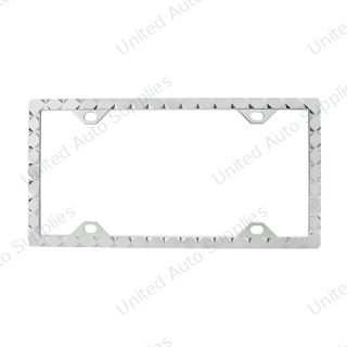 Diamond Pattern License Plate Frame - Chrome