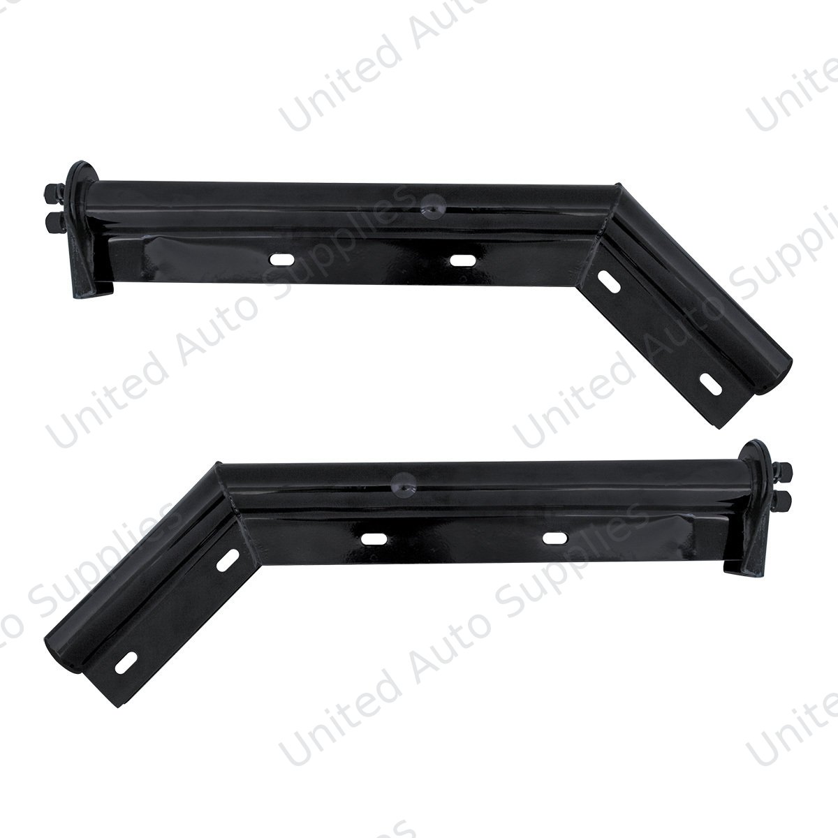 28" Black 45-Degree Angled Mud Flap Hangers - 1-1/8" Bolt Pattern (Pair)