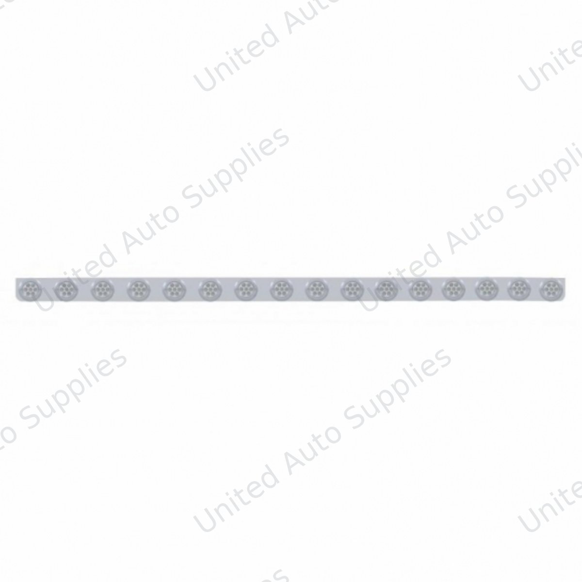 79-1/2" SS Bumper Light Bracket With 16X 7 LED 2" Reflector Lights & Bezels -Amber LED/Clear Lens