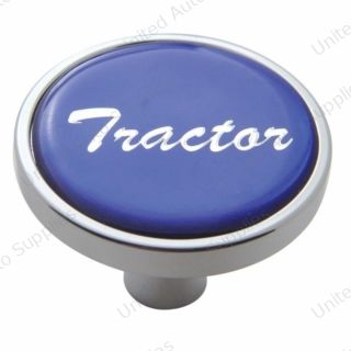 "Tractor" Short Air Valve Knob - Blue Glossy Sticker