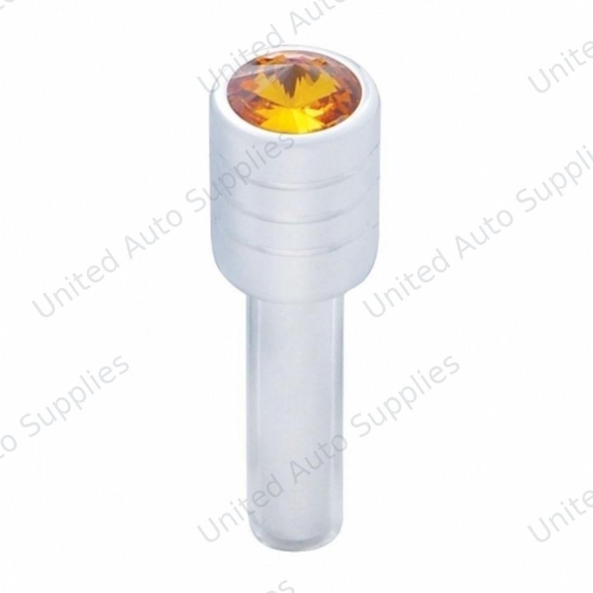 Chrome Door Lock Knob With 7/16" Amber Crystal (2pc/set)