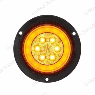 GloLight 21 LED 4" Turn Signal Light With Flange Mount- Amber LED/Amber Lens