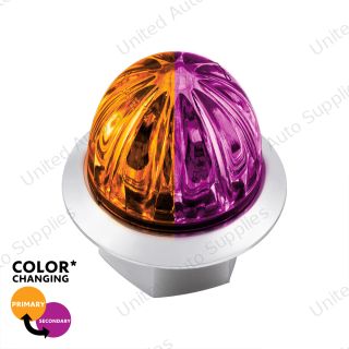 Double Fury 4 LED 1-1/8" Watermelon Clearance/Marker Light- Amber & Purple LED/ Clear Lens