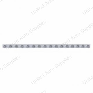 79-1/2" SS Bumper Light Bracket With 16X 9 LED 2" Reflector Lights & Bezels -Red LED/Clear Lens