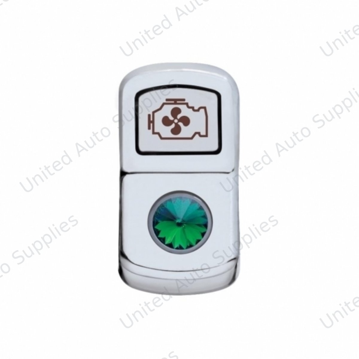 "Engine Fan" Rocker Switch Cover With Green Crystal