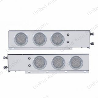2.5" Bolt Pattern SS Spring Loaded Bar With 6X 36 LED 4" Lights & Visors -Red LED/Clear Lens (Pair)