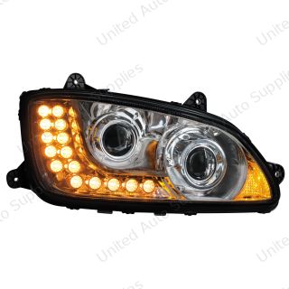 Chrome Projection Headlight Assembly For 2008-2017 Kenworth T660- Passenger