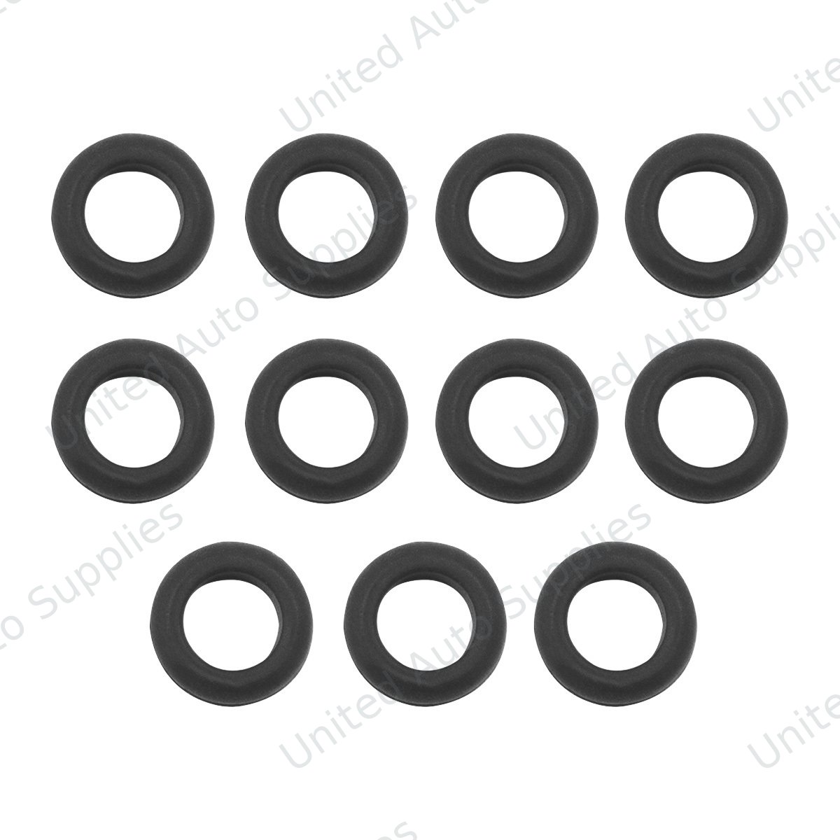 1/2" Mounting Hole Black Vinyl Grommet (11-Pack)