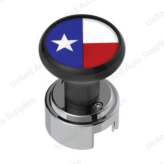 Thread-On Gearshift Knob With 13/15/18 Speed Adapter & Texas Flag Sticker - Black