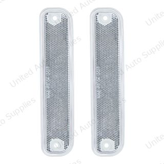 Side Marker Light With Stainless Steel Trim For 1973-80 Chevy Truck, Clear Lens (Box of 2)
