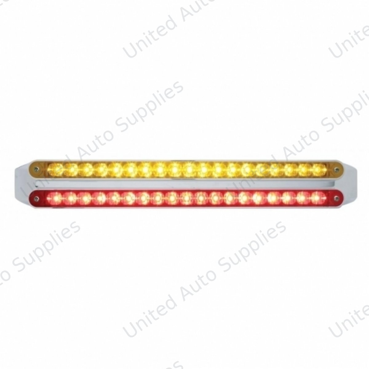 Dual 19 LED 12" Reflector Light Bars - Amber & Red LED/Amber & Red Lens