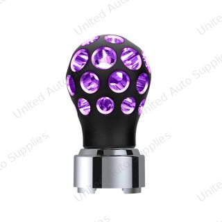 Thread-On Matte Black Phoenix Ball Gearshift Knob With LED 9/10 Speed Adapter-Purple LED