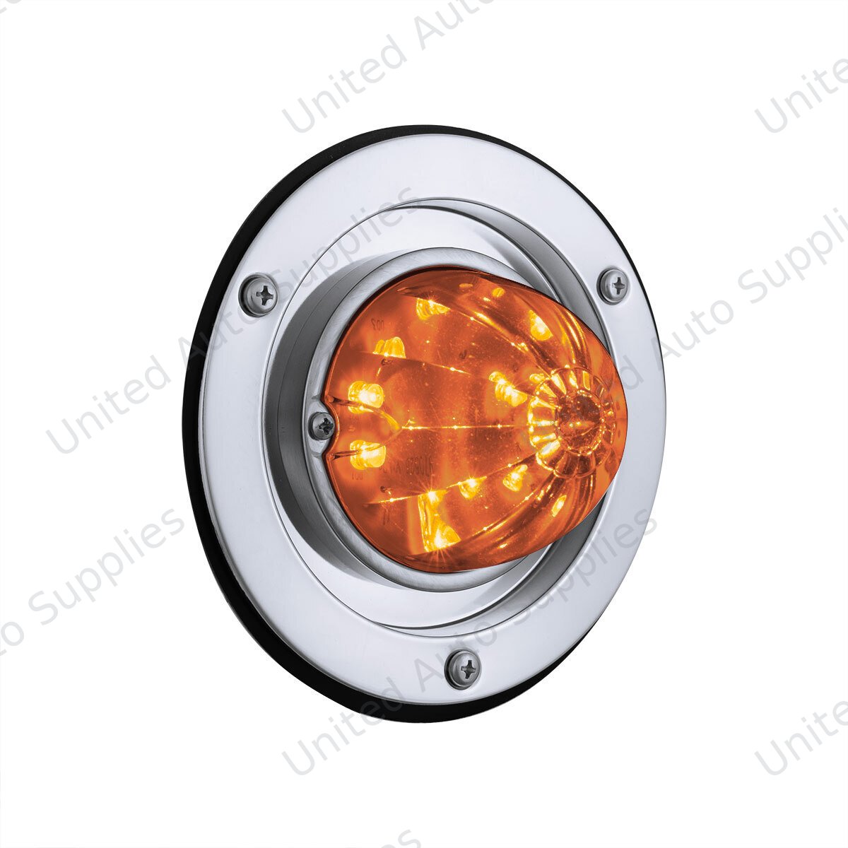 17 LED Dual Function Watermelon Light Sleeper Bunk Kit With 304 Stainless Steel Bezel-Amber LED/Amber Lens