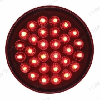 30 LED 4" Round Light (Stop, Turn & Tail) - Red LED/Red Lens (Bulk)