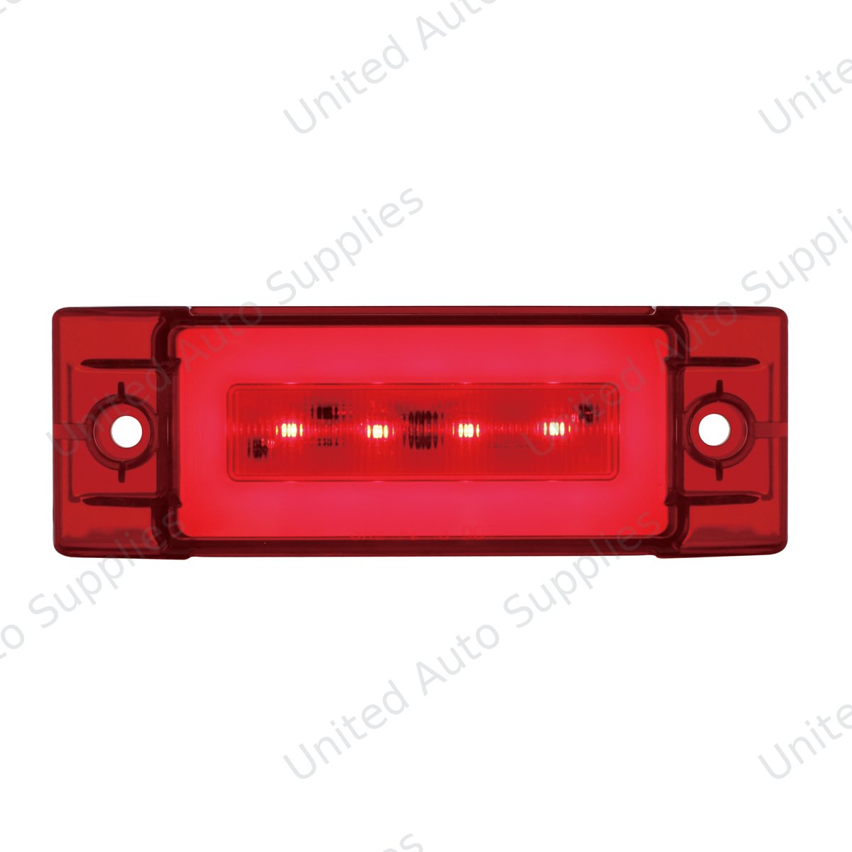 GloLight 16 LED Rectangular Clearance/Marker Light - Red LED/ Red Lens (Bulk)
