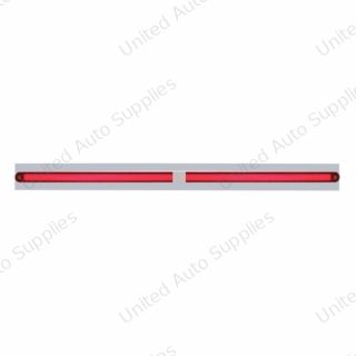 Chrome Top Mud Flap Plate With Two 24 LED 12" GloLight Bars - Red LED/Red Lens (Each)