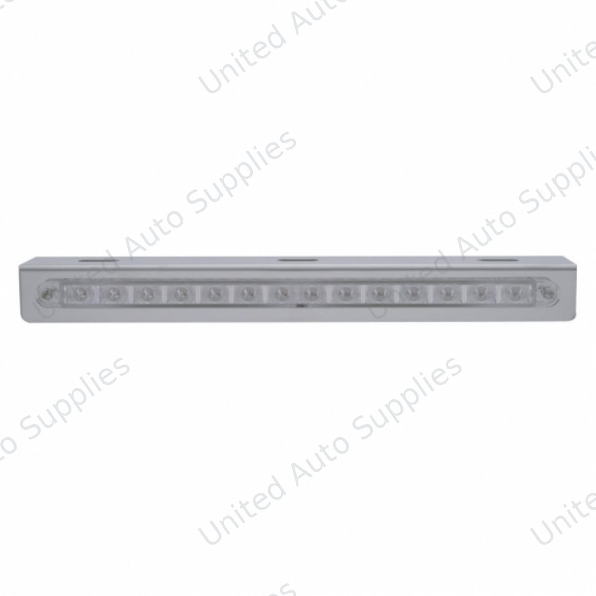 12-3/4" Stainless Light Bracket With 14 LED 12" Light Bar - Amber LED/Clear Lens