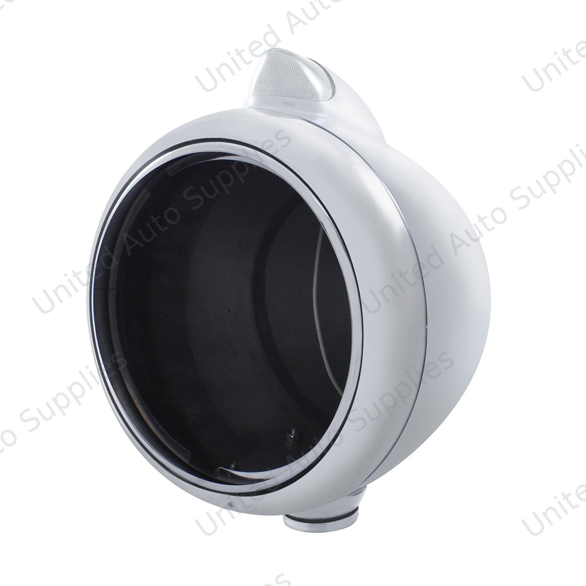 Chrome Guide 682-C Headlight No Bulb With Original Style LED Signal - Clear Lens