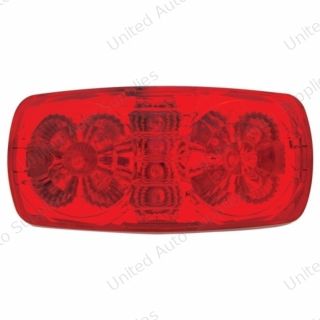 14 LED Reflector Rectangular Light (Clearance/Marker) - Red LED/Red Lens