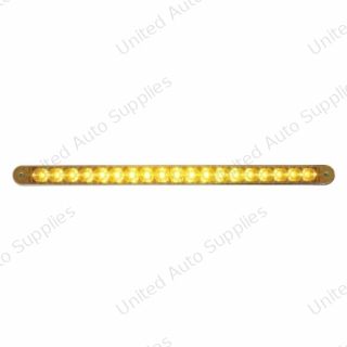 19 LED 12" Reflector Turn Signal Light Bar With Bezel - Amber LED/Amber Lens