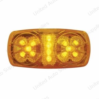 14 LED Reflector Rectangular Light (Clearance/Marker) - Amber LED/Amber Lens