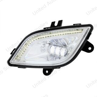 34 LED Chrome Fog Light With LED Light Bar For 2018-2024 Freightliner Cascadia - Driver