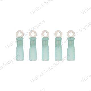 16-14 AWG #6 Stud Heat Shrink Ring Terminal - Blue (5-Pack)