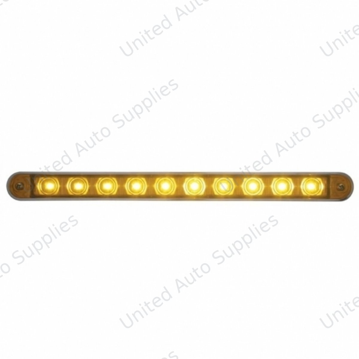 10 LED 9" Turn Signal Light Bar With Bezel - Amber LED/Amber Lens