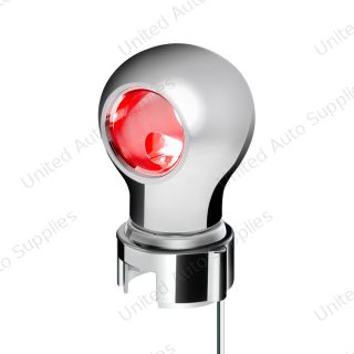 Thread-On Chrome Charlotte Gearshift Knob With LED 13/15/18 Speed Adapter-Red LED