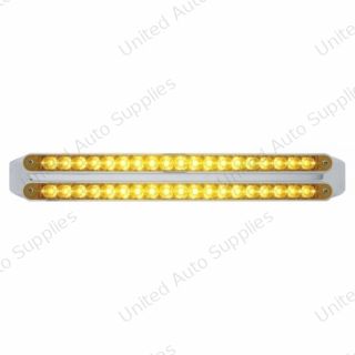 Dual 19 LED 12" Reflector Turn Signal Light Bars - Amber LED/Amber Lens
