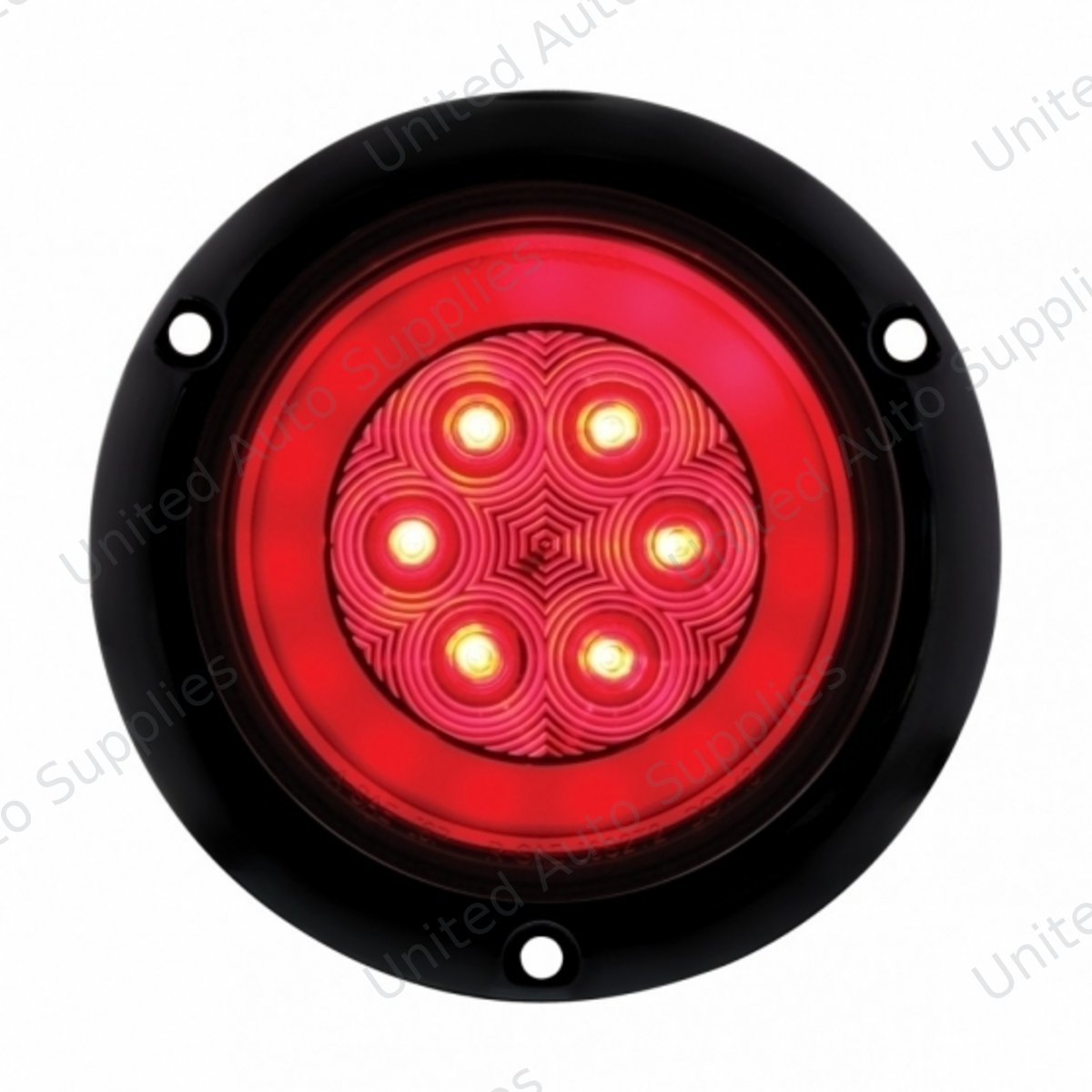 GloLight 21 LED 4" Round Stop/Turn/Tail Light With Flange Mount - Red LED/Red Lens