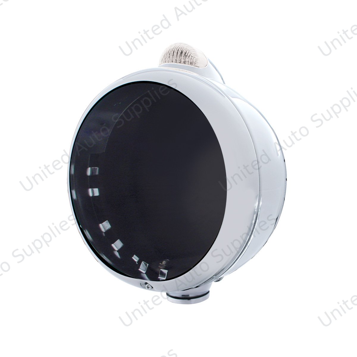 Stainless Steel Guide 682-C Headlight No Bulb With Dual Mode LED Signal - Clear Lens