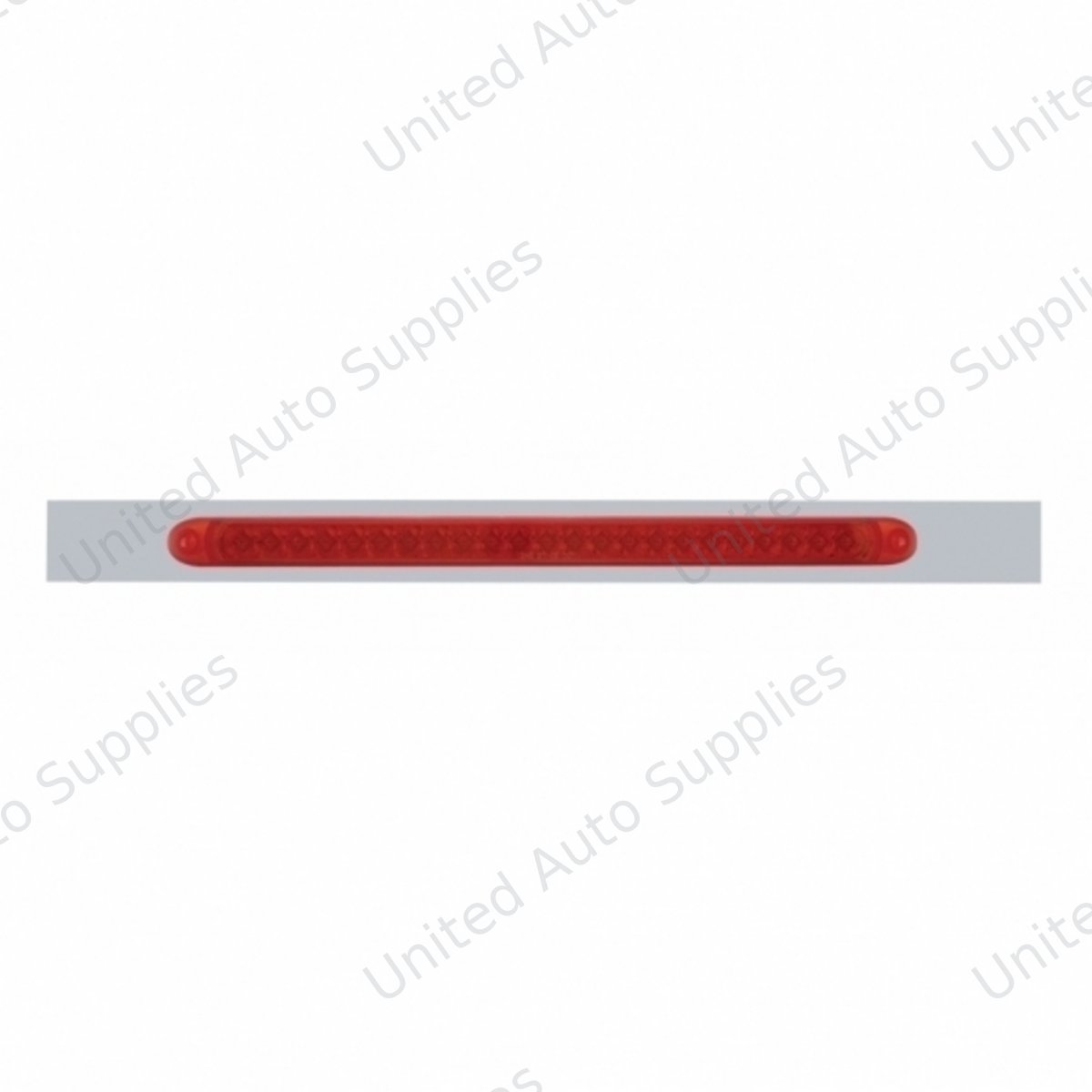 Chrome Top Mud Flap Plate With 23 LED 17" Reflector Light Bar - Red LED/Red Lens (Each)
